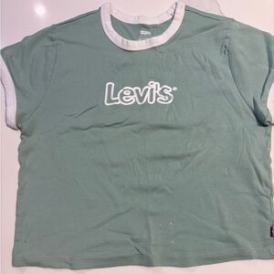Levi's women Mint Green Tee with White Trim